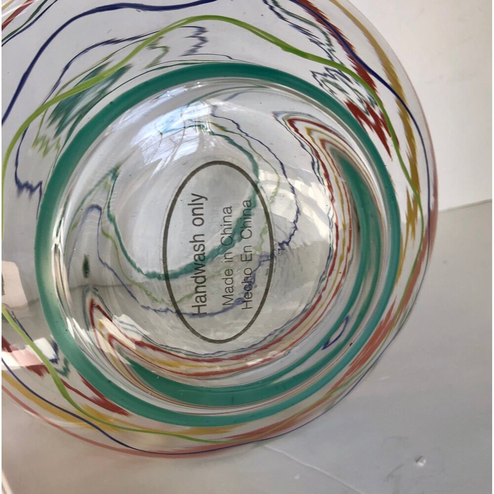 JCPenney  Home Collection Pitcher Stripe Glass 2.5 qt. Hand Painted - Picture 7 of 7